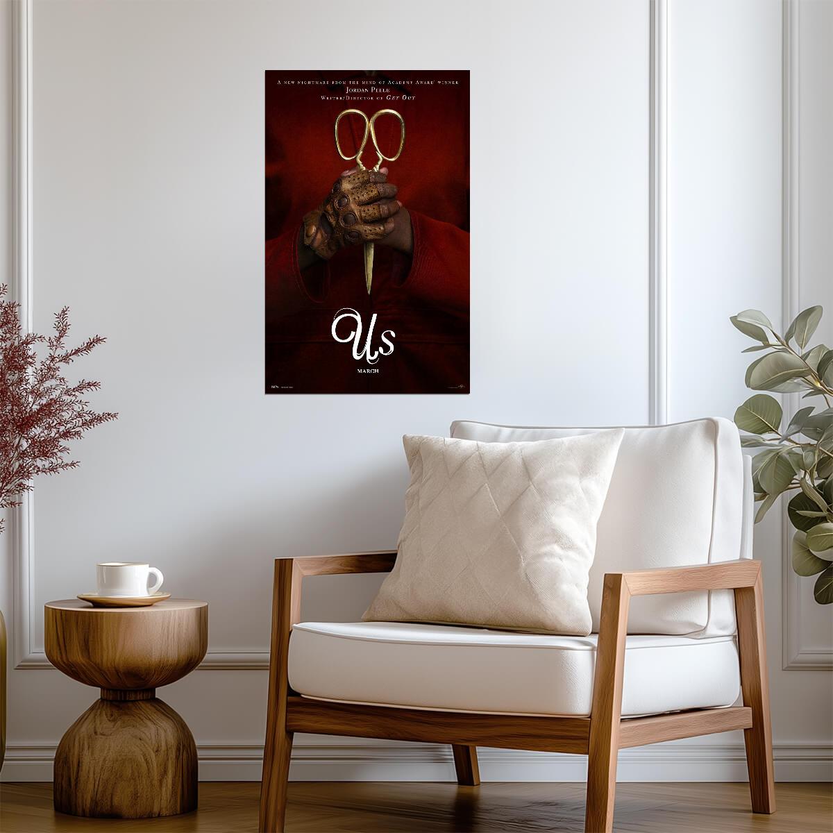 Us a Jordan Peele Film | Lupita Nyong'o Horror Poster | Psychological Thriller Art - Movies & TV Poster