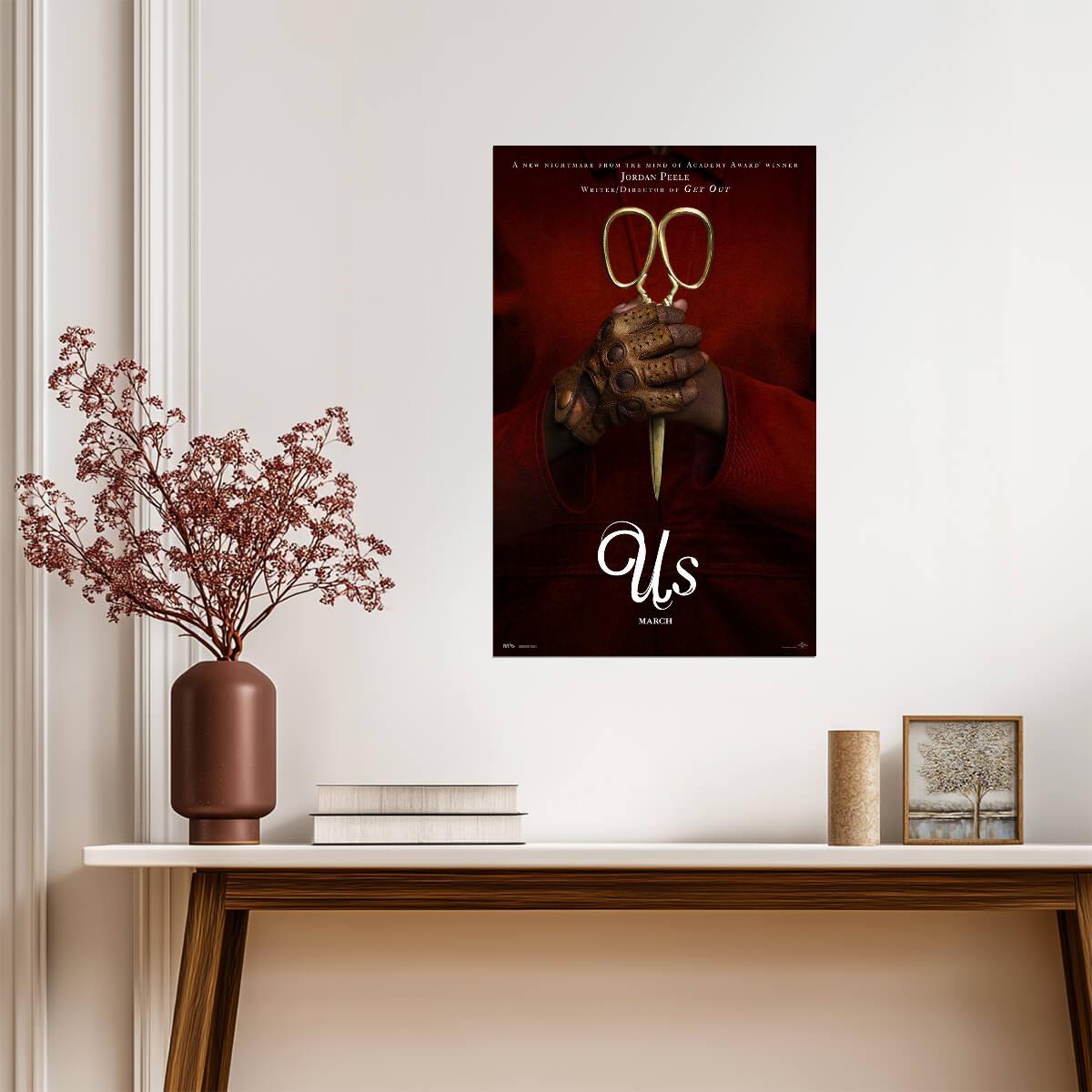 Us a Jordan Peele Film | Lupita Nyong'o Horror Poster | Psychological Thriller Art - Movies & TV Poster
