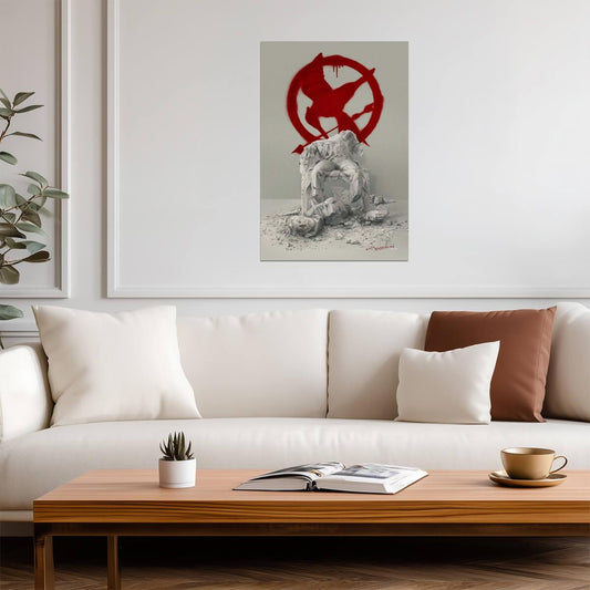 The Hunger Games Mockingjay Part 2 | Destroyed President Snow Statue | Revolution Propaganda Poster - Movies & TV Poster
