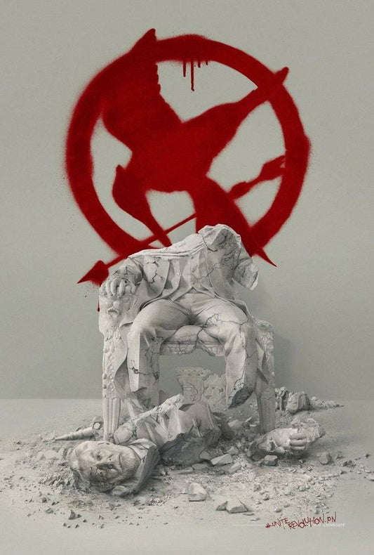 The Hunger Games Mockingjay Part 2 | Destroyed President Snow Statue | Revolution Propaganda Poster - Movies & TV Poster