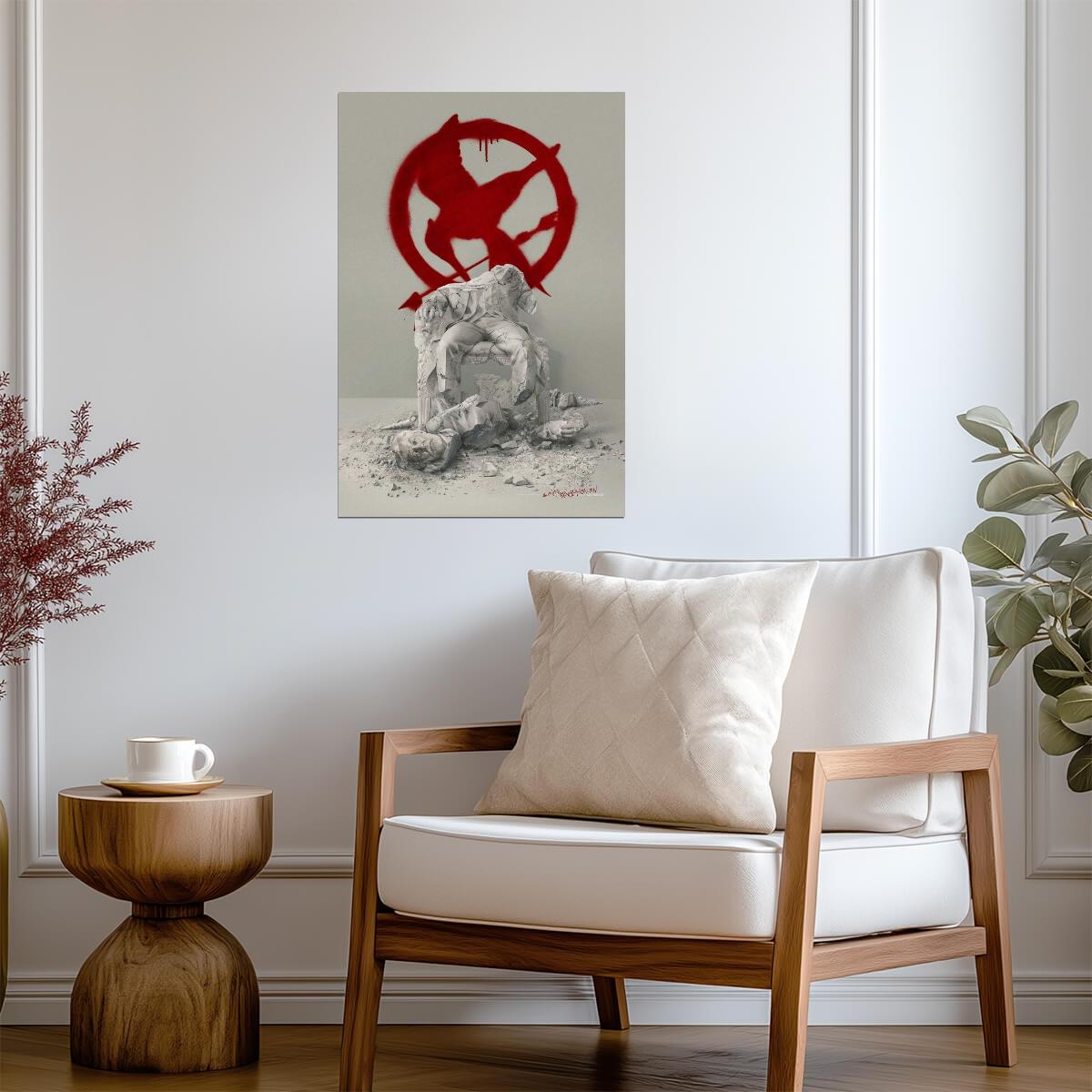 The Hunger Games Mockingjay Part 2 | Destroyed President Snow Statue | Revolution Propaganda Poster - Movies & TV Poster