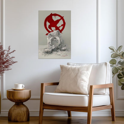 The Hunger Games Mockingjay Part 2 | Destroyed President Snow Statue | Revolution Propaganda Poster - Movies & TV Poster
