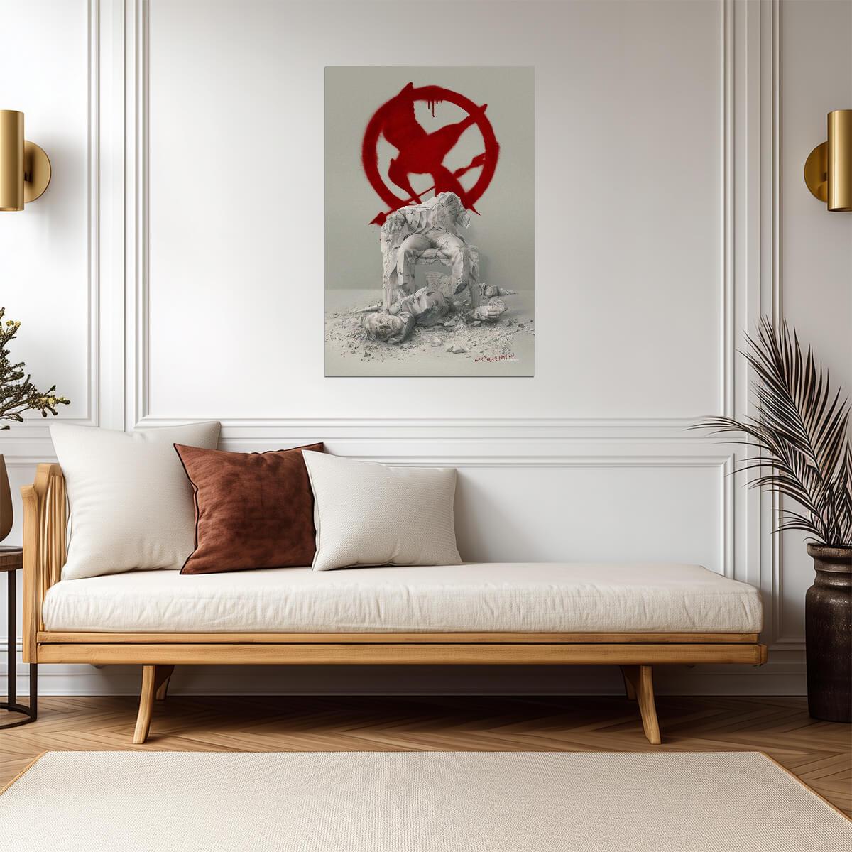 The Hunger Games Mockingjay Part 2 | Destroyed President Snow Statue | Revolution Propaganda Poster - Movies & TV Poster