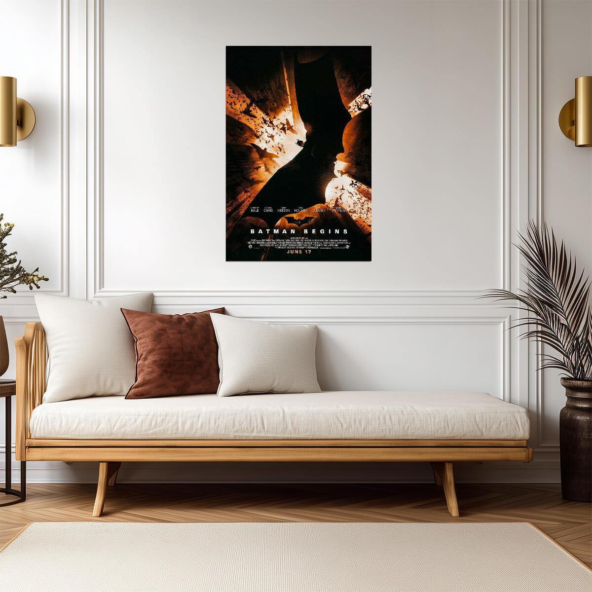 Batman Begins | Christian Bale as Batman | Superhero Movie Poster - Movies & TV Poster