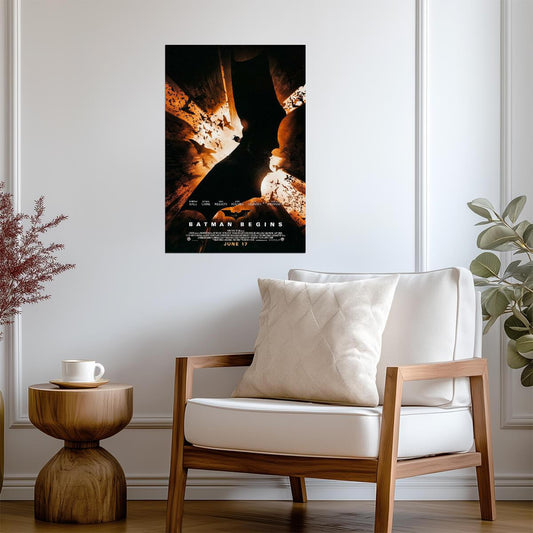 Batman Begins | Christian Bale as Batman | Superhero Movie Poster - Movies & TV Poster