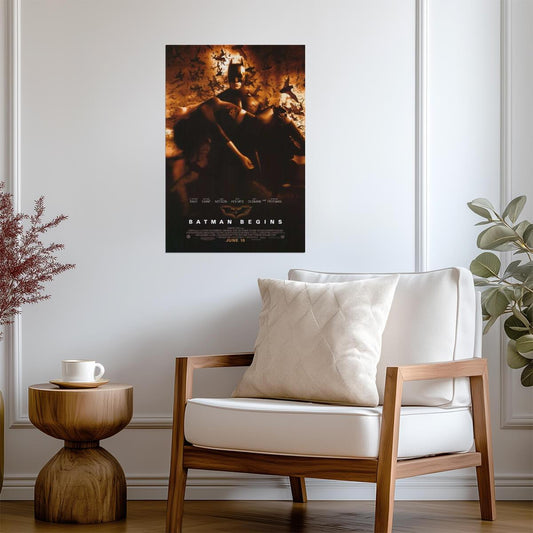 Batman Begins | Christian Bale as The Dark Knight | Superhero Movie Poster - Movies & TV Poster