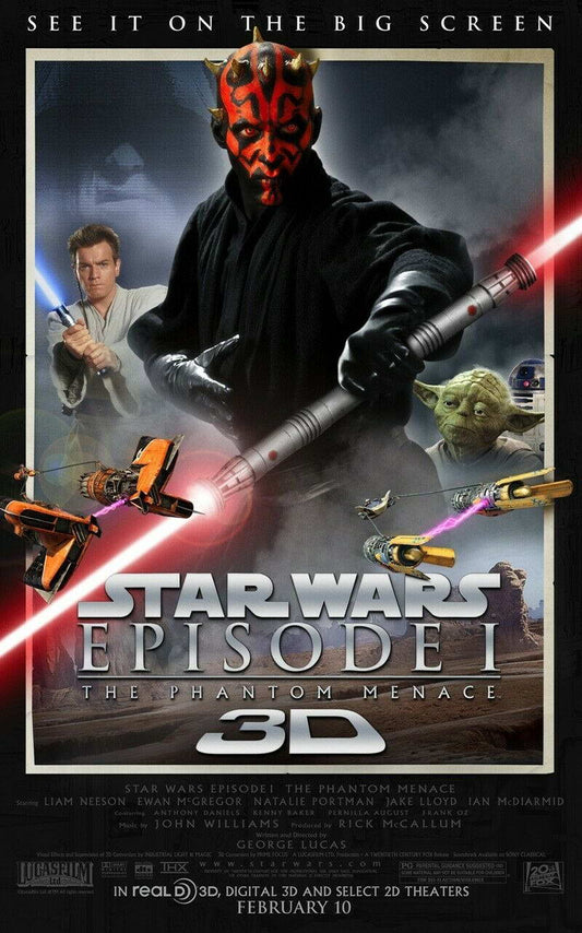 Star Wars: The Phantom Menace 3D | Sci-Fi Movie Re-Release Poster - Movies & TV Poster