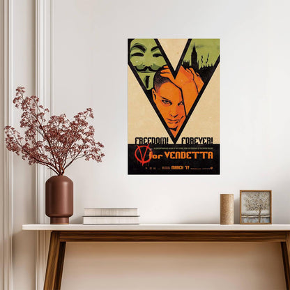 V for Vendetta | Natalie Portman as Evey | Dystopian Thriller Poster - Movies & TV Poster