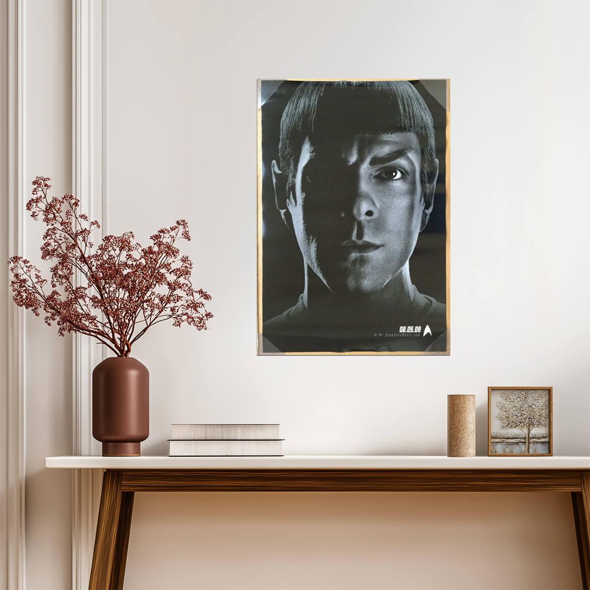 Star Trek 2009 | Zachary Quinto as Spock | Black and White Portrait Poster - Movies & TV Poster