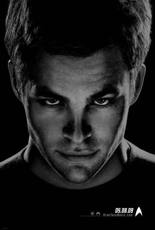 Star Trek 2009 | Chris Pine as Captain Kirk | Black and White Portrait Poster - Movies & TV Poster