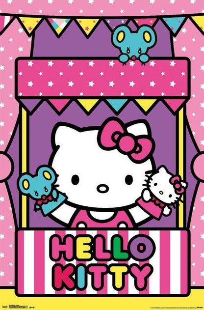 Hello Kitty Puppet Show | Anime Character Art | Cute Kids Room Poster - For Kids Poster