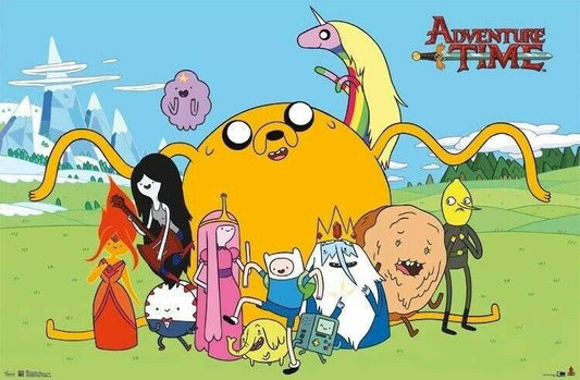 Adventure Time | Finn Jake and the Land of Ooo Crew | Cartoon Network Poster - Movies & TV Poster