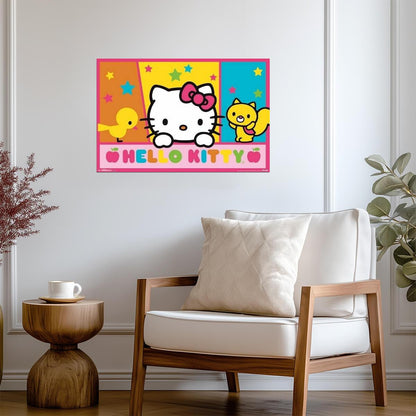Peeking Kitty | Hello Character Art | Cute Kids Wall Poster - For Kids Poster