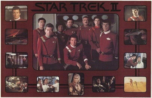 Star Trek II: The Wrath of Khan | Classic Movie Cast Collage | Sci-Fi Film Poster - Movies & TV Poster