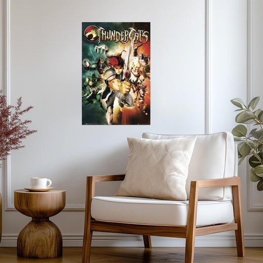 Thundercats | Lion-O & Tygra in Action | 80s Cartoon Poster - Movies & TV Poster