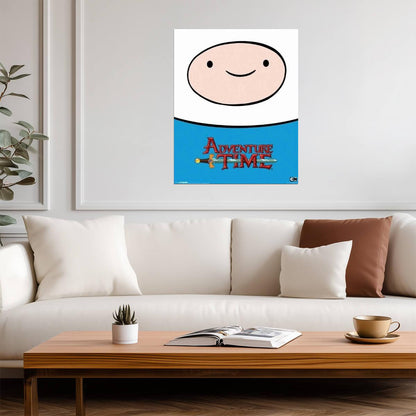 Adventure Time | Close-up of Finn's Face | Cartoon Network Poster - Movies & TV Poster