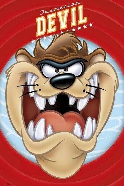 Looney Tunes | Taz the Tasmanian Devil | Classic Cartoon Poster - Movies & TV Poster