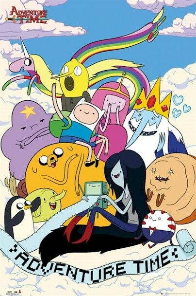 Adventure Time | Finn Jake & Friends Group Poster | Cartoon Network Wall Art - Movies & TV Poster
