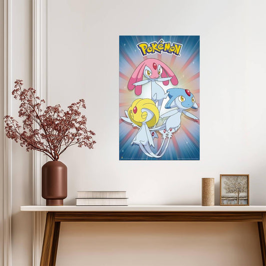 Pokémon | Sinnoh Lake Trio Uxie Mesprit & Azelf | Anime Game Poster - Anime Poster