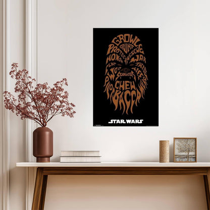 Star Wars | Chewbacca Typographic Portrait | "Wookiee Words" Art Poster - Movies & TV Poster