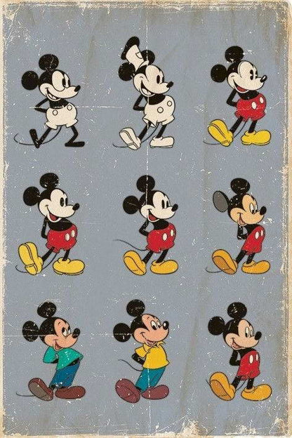 Mickey Mouse Through the Years | A Timeless Animation Classic | Cartoon History Poster - Movies & TV Poster