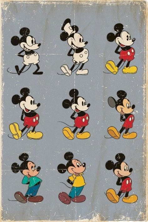 Mickey Mouse Through the Years | A Timeless Animation Classic | Cartoon History Poster - Movies & TV Poster