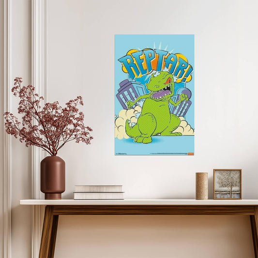 Rugrats | Reptar Attacks the City | Nickelodeon 90s Cartoon Poster - Movies & TV Poster
