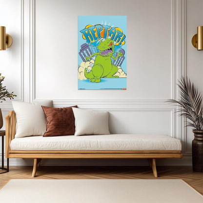 Rugrats | Reptar Attacks the City | Nickelodeon 90s Cartoon Poster - Movies & TV Poster