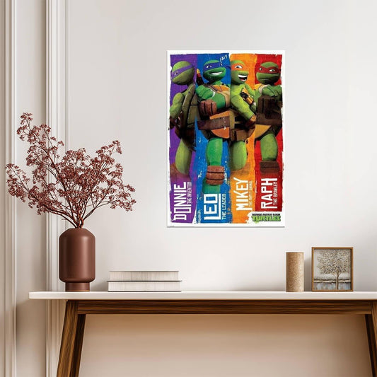 Teenage Mutant Ninja Turtles | The Team with Roles Poster | Kids Cartoon Art - Movies & TV Poster