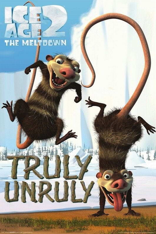 Ice Age: The Meltdown | Crash & Eddie the Opossums | Animated Movie Poster - Movies & TV Poster