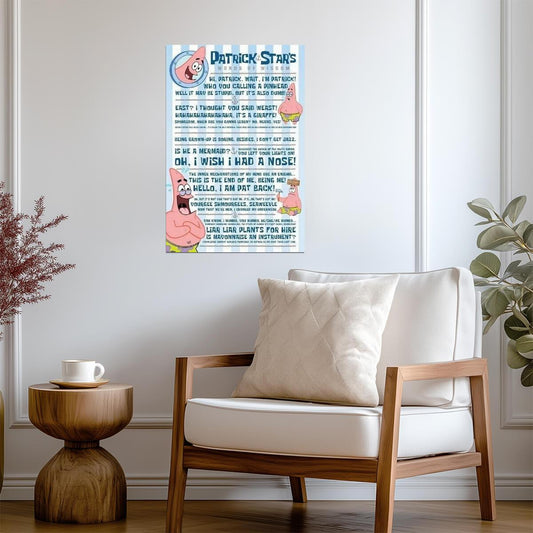 SpongeBob SquarePants | Patrick's Words of Wisdom | Funny Cartoon Quote Poster - Movies & TV Poster
