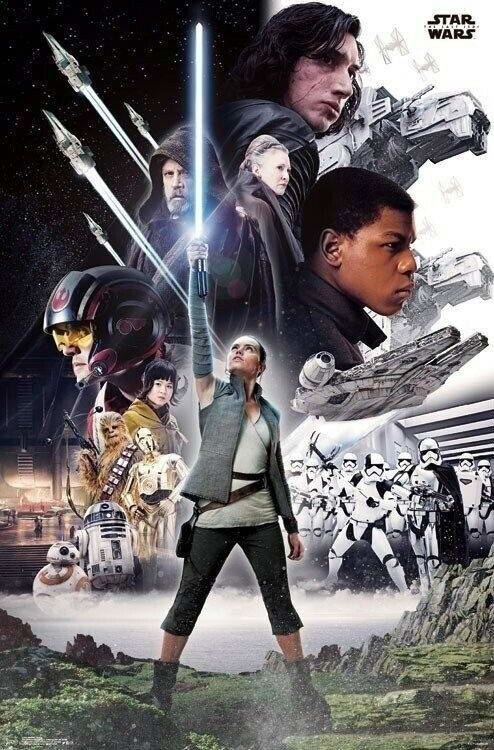 Star Wars: The Last Jedi | Rey with Lightsaber | Sci-Fi Movie Poster - Movies & TV Poster