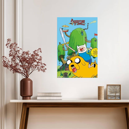 Adventure Time | Finn & Jake with Sword & Shield | Cartoon Network Poster - Movies & TV Poster