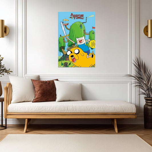 Adventure Time | Finn & Jake with Sword & Shield | Cartoon Network Poster - Movies & TV Poster