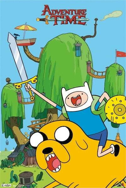 Adventure Time | Finn & Jake with Sword & Shield | Cartoon Network Poster - Movies & TV Poster