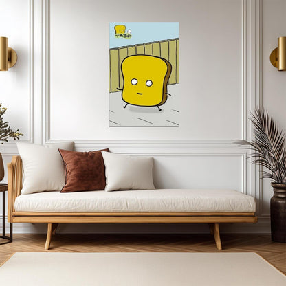 The World of Mr. Toast | Walking Mr. Toast Poster | Indie Cartoon Art - Movies & TV Poster
