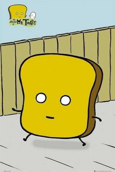 The World of Mr. Toast | Walking Mr. Toast Poster | Indie Cartoon Art - Movies & TV Poster
