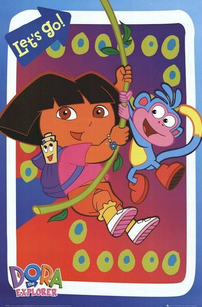 Dora the Explorer | "Let's Go!" Swing Poster | Nickelodeon Kids Cartoon - Movies & TV Poster