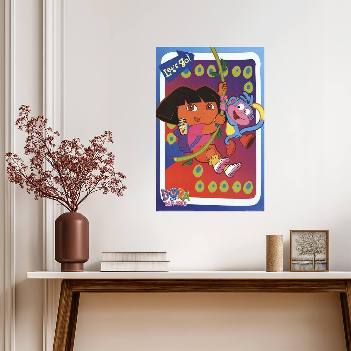 Dora the Explorer | "Let's Go!" Swing Poster | Nickelodeon Kids Cartoon - Movies & TV Poster
