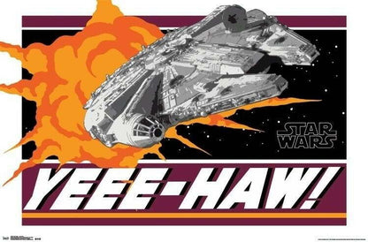 Star Wars Millennium Falcon | "Yee Haw!" Han Solo Quote | Sci-Fi Poster - Movies & TV Poster