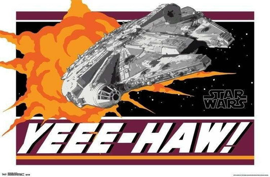 Star Wars Millennium Falcon | "Yee Haw!" Han Solo Quote | Sci-Fi Poster - Movies & TV Poster