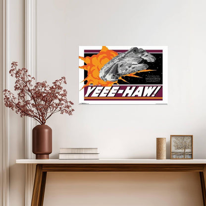Star Wars Millennium Falcon | "Yee Haw!" Han Solo Quote | Sci-Fi Poster - Movies & TV Poster