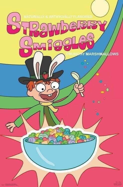 Rick and Morty | Strawberry Smiggles Cereal Box | Adult Swim Cartoon Poster - Movies & TV Poster
