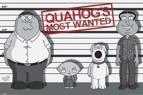 Family Guy | Quahog's Most Wanted | Black and White Art Poster - Movies & TV Poster