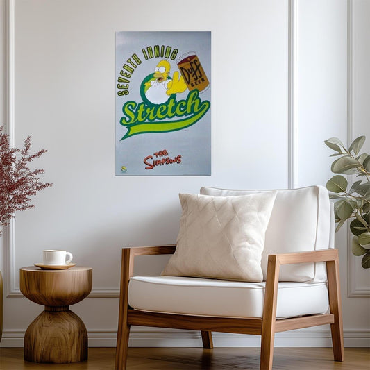 The Simpsons | Homer Simpson's 7th Inning Stretch | Matt Groening Cartoon Poster - Movies & TV Poster