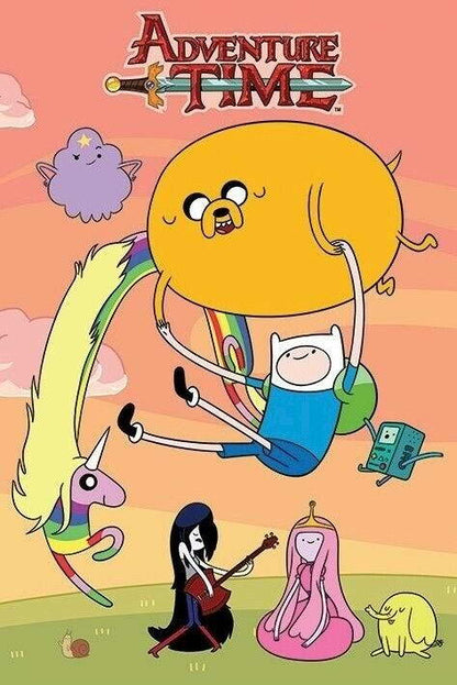 Adventure Time at Sunset | Finn Jake Marceline & BMO | Cartoon Network Poster - Movies & TV Poster