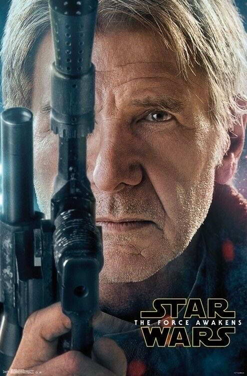 Star Wars: The Force Awakens | Han Solo with Blaster | Harrison Ford Movie Poster - Movies & TV Poster