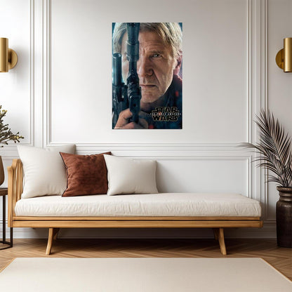 Star Wars: The Force Awakens | Han Solo with Blaster | Harrison Ford Movie Poster - Movies & TV Poster