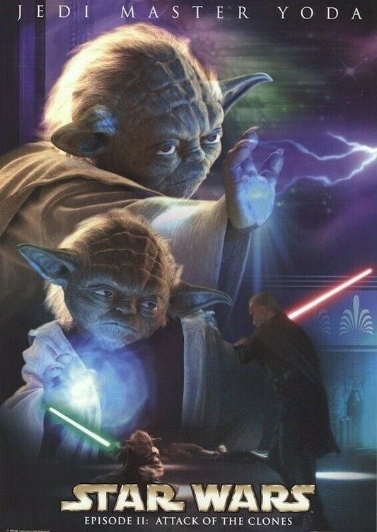 Star Wars: Attack of the Clones | Yoda Force Duel | Sci-Fi Movie Poster - Movies & TV Poster