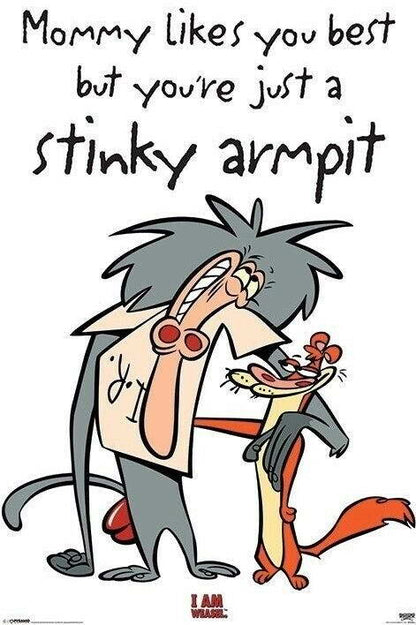 I Am Weasel | I.R. Baboon Stinky Armpit | 90s Cartoon Network Poster - Movies & TV Poster